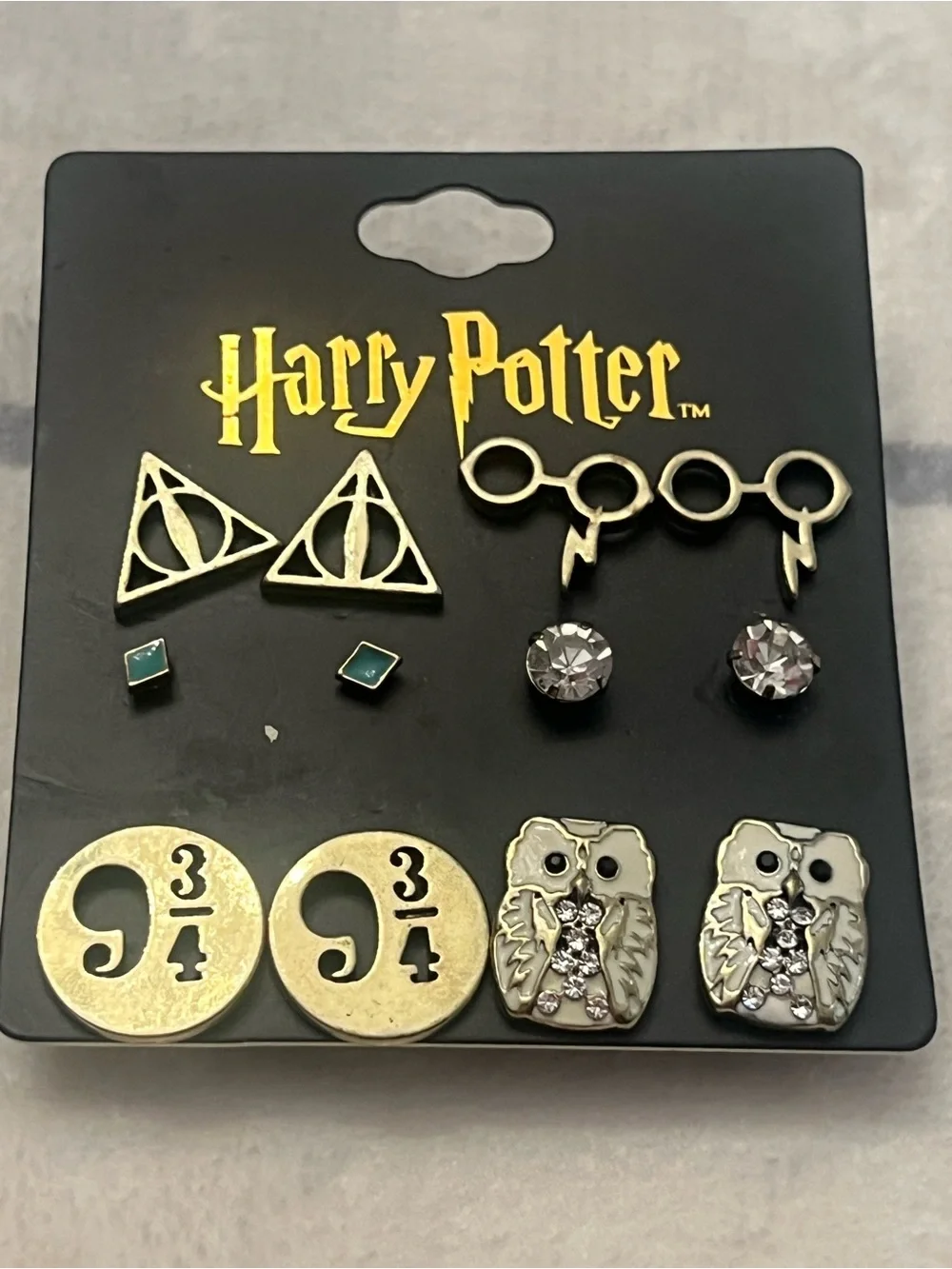 Warner Bros. Harry Potter Kids Earring Set - Gold, Silver, Black & Teal Accents